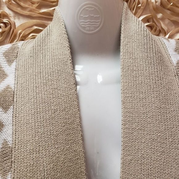 OLD ๐ค๐ NAVY Beige and White Shawl Poncho Size M/L - Picture 6 of 10